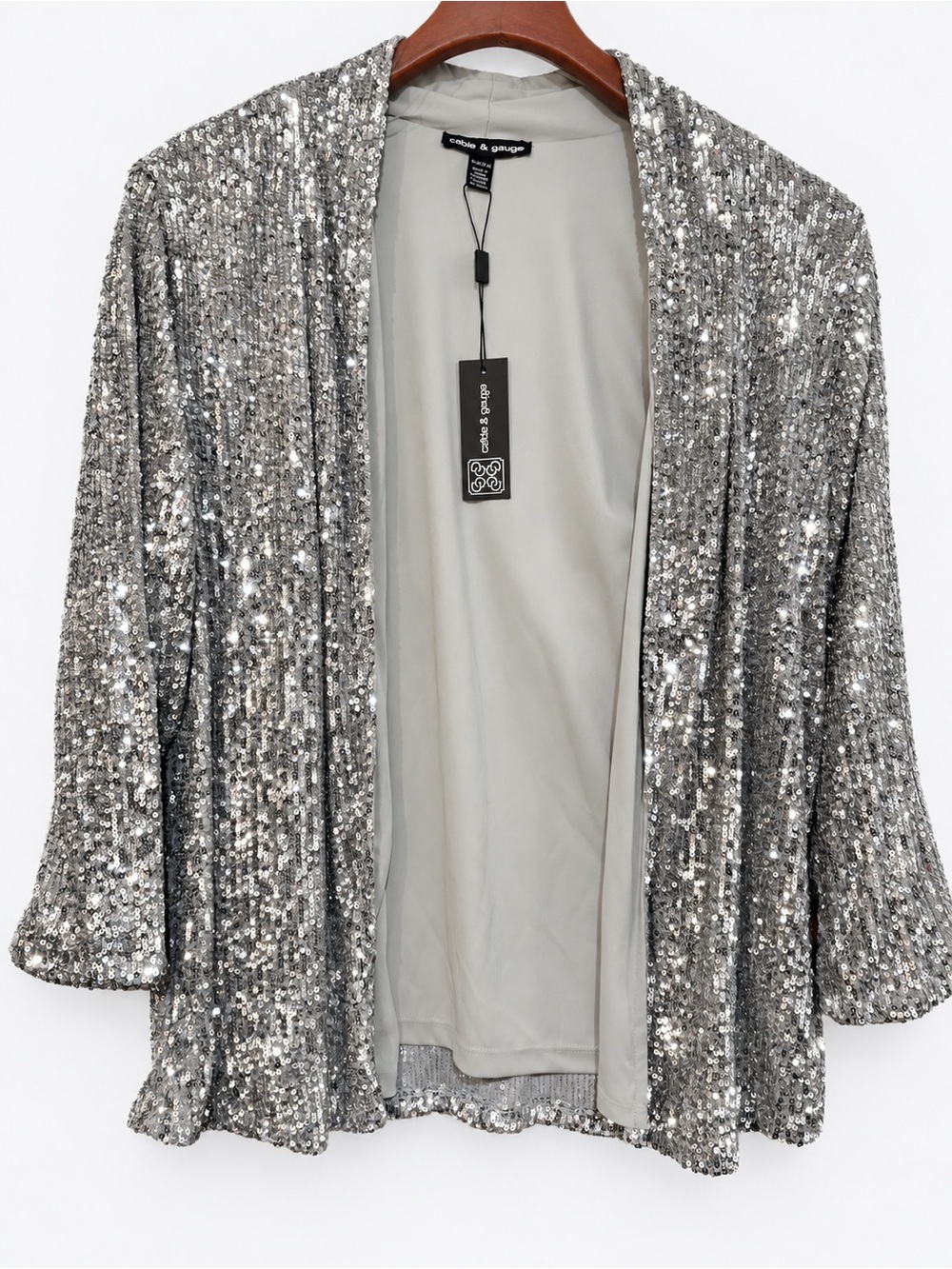 Cable & Gauge Silver Sequin Jacket